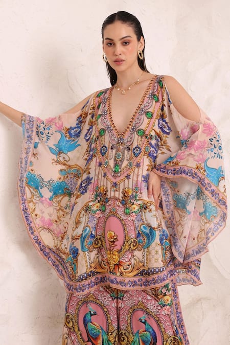 Zariaah Peacock Paradise Kaftan Dress 