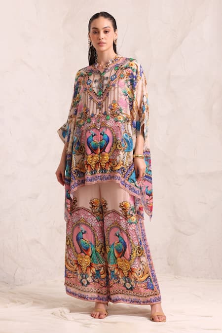 Zariaah Peacock Dreams Hand Embellished Trousers 