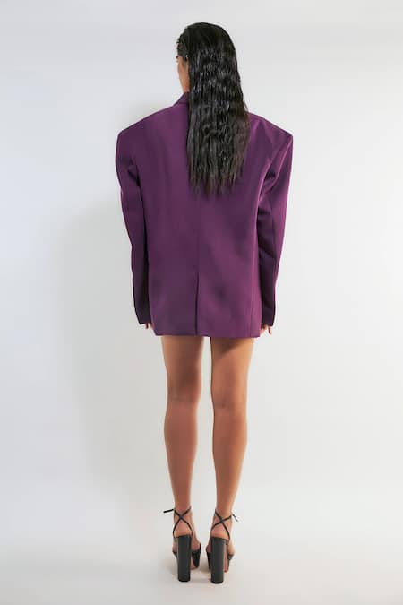 Shop Deme By Gabriella Wine Microfiber Round Neck, Collared Debbie Plain Jacket Skirt Set at Aza Fashions Shop_Deme By Gabriella_Wine Microfiber Round Neck, Collared Debbie Plain Jacket Skirt Set _at_Aza_Fashions