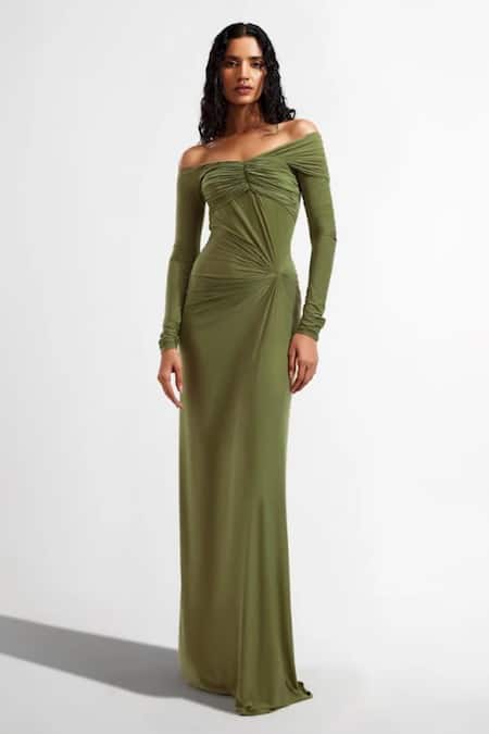 Deme by Gabriella Connie Off Shoulder Draped Dress 