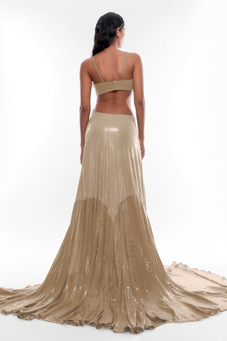 Deme By Gabriella Strappy Sequin Embellished Gown 