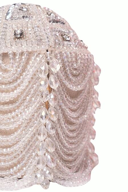 Buy House Of Kosha Silver Crystals, Sequins Evara Georgette Bucket Bag Online at Aza Fashions Buy_House Of Kosha_Silver Crystals, Sequins Evara Georgette Bucket Bag _Online_at_Aza_Fashions