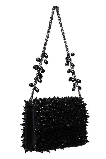 Buy_House Of Kosha_Black Crystals Kiyara Suede Clutch Bag _Online_at_Aza_Fashions