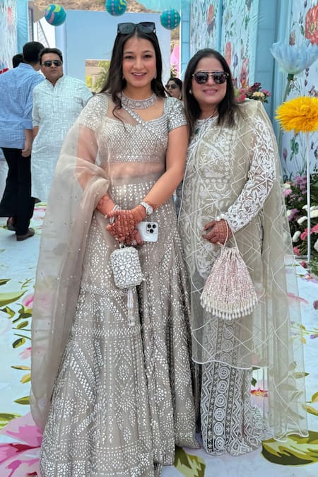 House Of Kosha Pink Suede Embellished Potli 