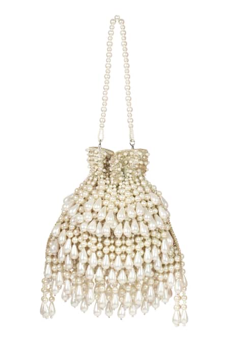 Buy_House Of Kosha_Gold Pearls Embellished Potli _Online_at_Aza_Fashions