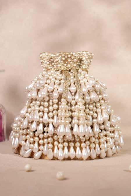 House Of Kosha Gold Pearl Embellished Potli 