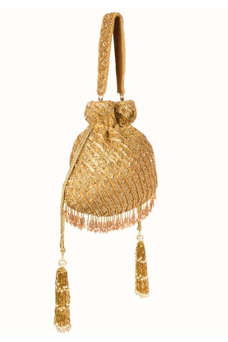 House Of Kosha Sitara Gold Sequin Potli 