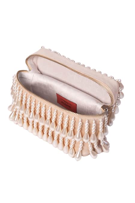 Buy_House Of Kosha_Ivory Pearls Embellished Vanity Bag _Online_at_Aza_Fashions