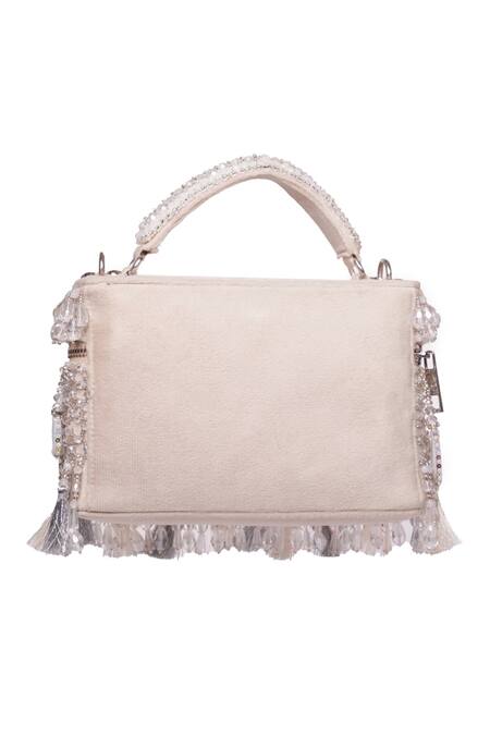 House Of Kosha_Silver Mirrorwork Vanity Bag _Online_at_Aza_Fashions