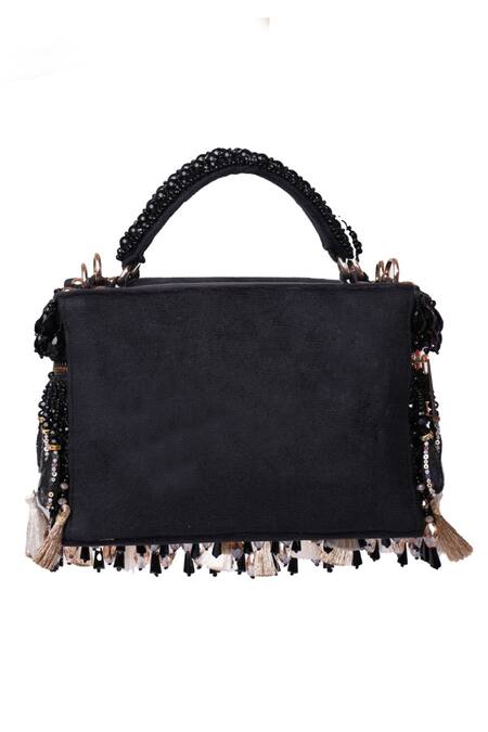 Buy_House Of Kosha_Black Mirage Mirrorwork Vanity Bag _Online_at_Aza_Fashions