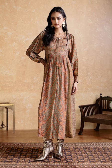 Ritu Kumar Brown Designer Dress 