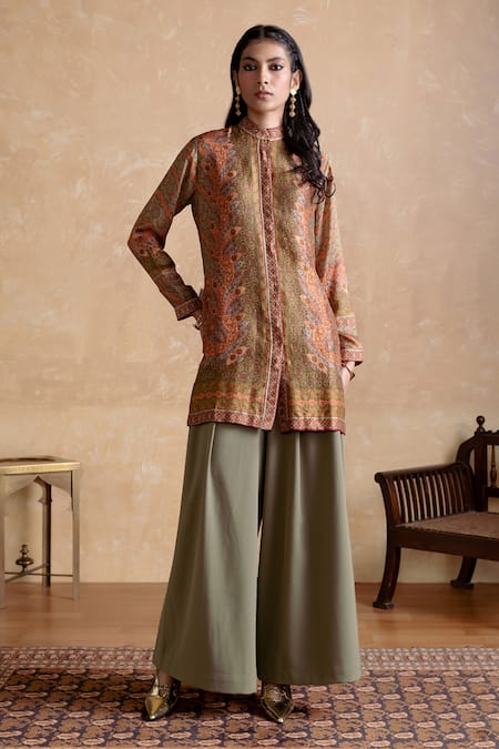 Ritu Kumar Brown Silk Designer Kurta 