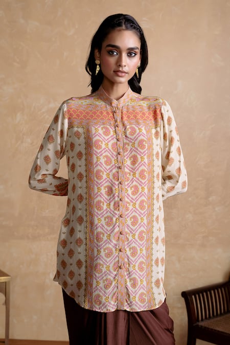 Ritu Kumar Beige Multi Designer Kurta 