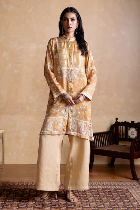 Ritu Kumar Brown Printed Designer Kurta 