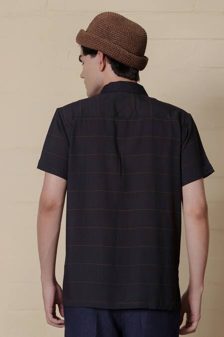 Lacquer Embassy KLAYRA Dark Grey Printed Rayon Shirt 