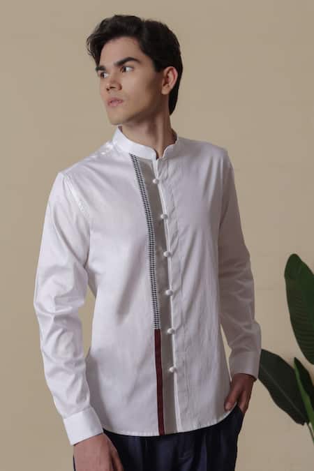 Lacquer Embassy White Cotton Satin Shirt  