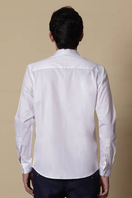 Lacquer Embassy ALBA White Cotton Satin Shirt  