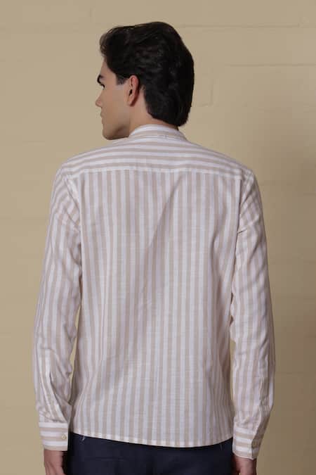 Lacquer Embassy TOURNOI Tournoi Striped Cotton Shirt 