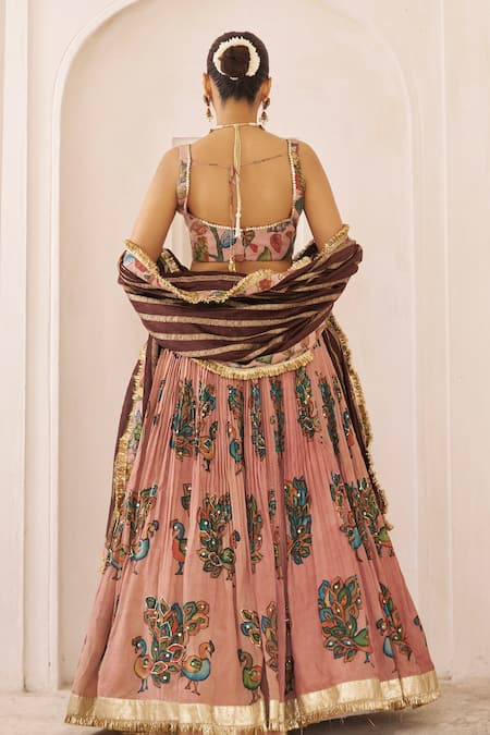 Aamra By Lavanya Sandrose Pink Hand Embroidered Lehenga Set 