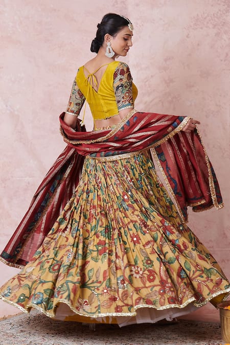 Aamra By Lavanya Designer Jaggery Yellow Lehenga Set 
