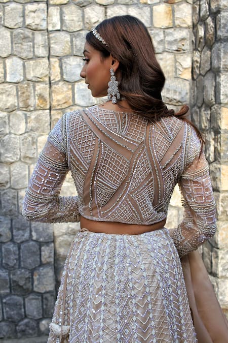 Lasha Ivory Embroidered Lehenga Set 