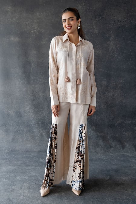 Shachi Sood Beige Embroidered Coord Set 