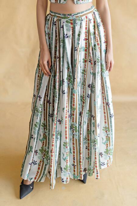 Shop_Shachi Sood_White Silk Embroidery Round Neck Phool Rekha Palazzo Set _Online_at_Aza_Fashions