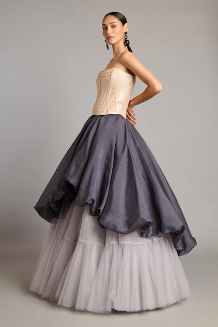 Buy Siddartha Tytler Gold Textured Lame Quilted Corset Online at Aza Fashions Buy_Siddartha Tytler_Gold Textured Lame Quilted Corset _Online_at_Aza_Fashions