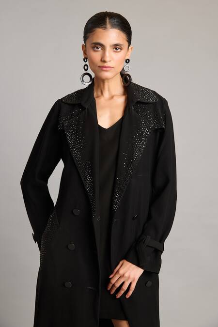 Buy Siddartha Tytler Black Microfiber V-neck Anti-fit Dress Online at Aza Fashions Buy_Siddartha Tytler_Black Microfiber V-neck Anti-fit Dress _Online_at_Aza_Fashions