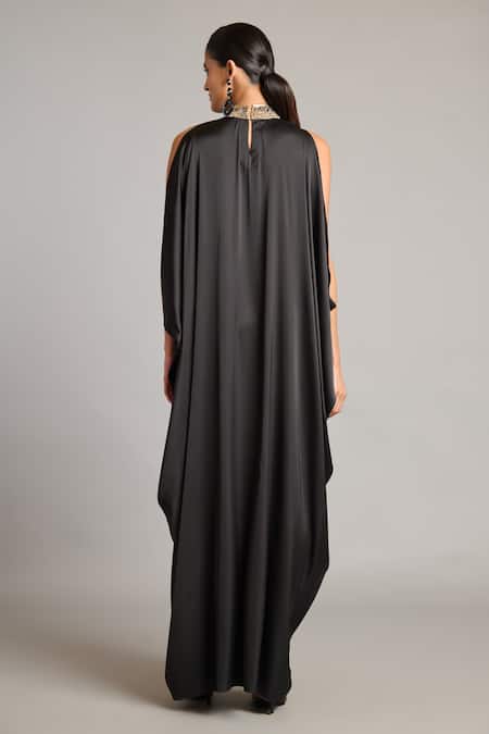 Siddartha Tytler Black Mixed Media Kaftan 