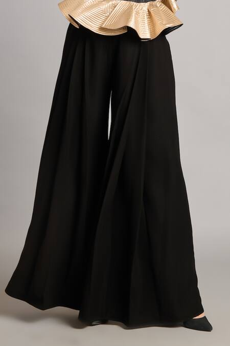 Buy_Siddartha Tytler_Black Microfiber Hakama Pant _Online_at_Aza_Fashions