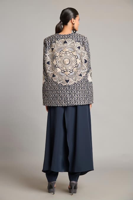 Shop Siddartha Tytler Black Microfiber Slate Flap Pant at Aza Fashions Shop_Siddartha Tytler_Black Microfiber Slate Flap Pant _at_Aza_Fashions