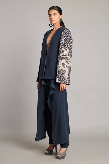 Buy Siddartha Tytler Black Microfiber Slate Flap Pant Online at Aza Fashions Buy_Siddartha Tytler_Black Microfiber Slate Flap Pant _Online_at_Aza_Fashions