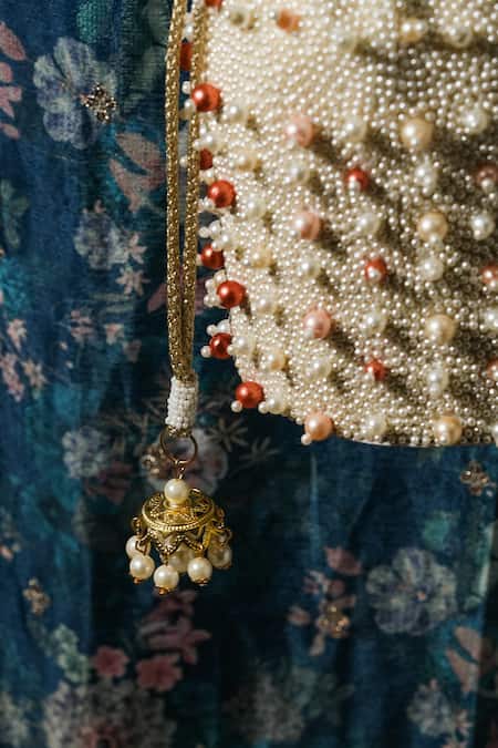 Buy_The Purple Sack_White Pearls, Beads Palazzio Potli Bag _Online_at_Aza_Fashions