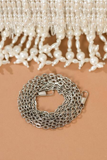 The Purple Sack_White Pearls Papana Clutch _at_Aza_Fashions