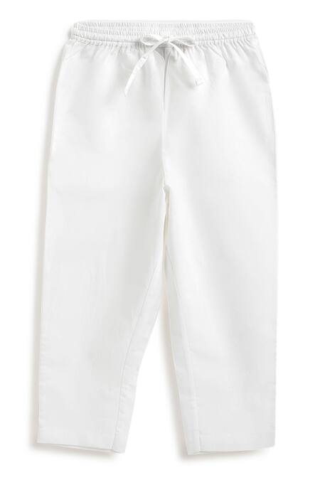 Buy_Tiber Taber_Blue Cotton Checked Kurta And White Pyjama Set _Online_at_Aza_Fashions