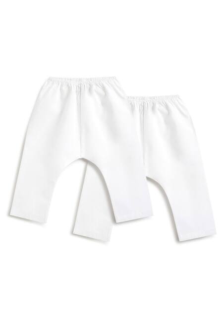 Tiber Taber_Red Cotton Striped Kurta And White Pyjama Set _Online_at_Aza_Fashions