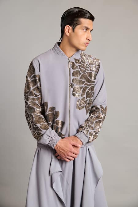 Buy Siddartha Tytler Gray Microfiber Steel Grey Flap Dhoti Pant Online at Aza Fashions Buy_Siddartha Tytler_Gray Microfiber Steel Grey Flap Dhoti Pant _Online_at_Aza_Fashions