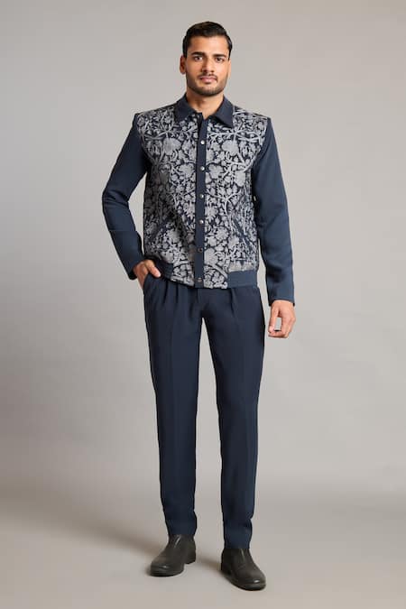 Siddartha Tytler Gray Microfiber Charcoal Korean Pant 