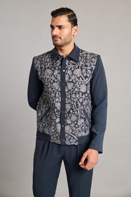 Buy_Siddartha Tytler_Gray Microfiber Charcoal Korean Pant _Online_at_Aza_Fashions