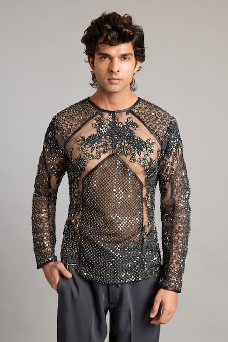 Buy Siddartha Tytler Gray Microfiber Charcoal Pant Online at Aza Fashions Buy_Siddartha Tytler_Gray Microfiber Charcoal Pant _Online_at_Aza_Fashions