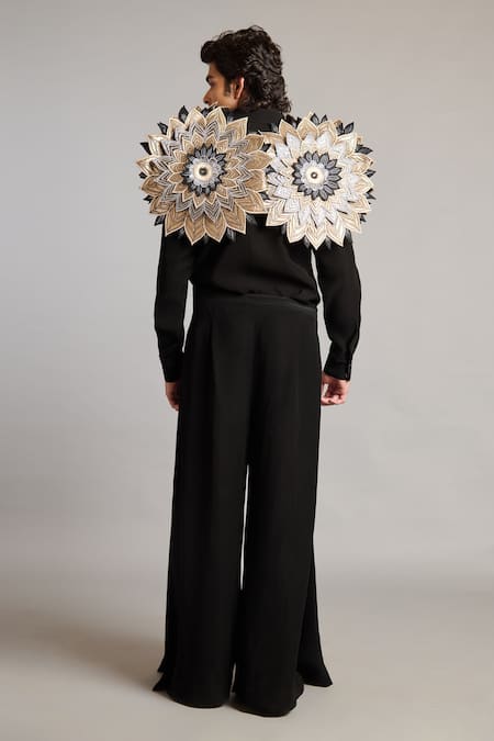 Siddartha Tytler Black Microfiber Hakama Pant 