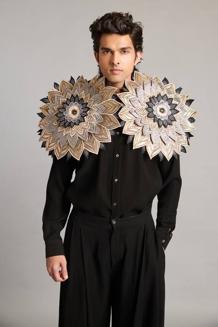 Buy_Siddartha Tytler_Black Microfiber Hakama Pant _Online_at_Aza_Fashions