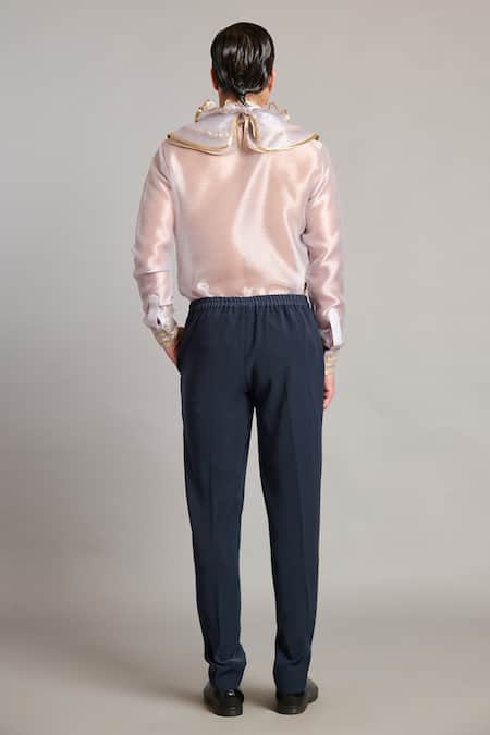 Siddartha Tytler Steel Organza Ruffle Shirt 