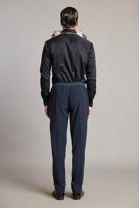 Siddartha Tytler Designer Black Ruffle Shirt 