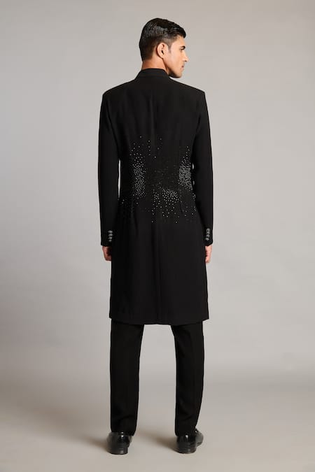 Siddartha Tytler Crystal Gradient Black Sherwani 
