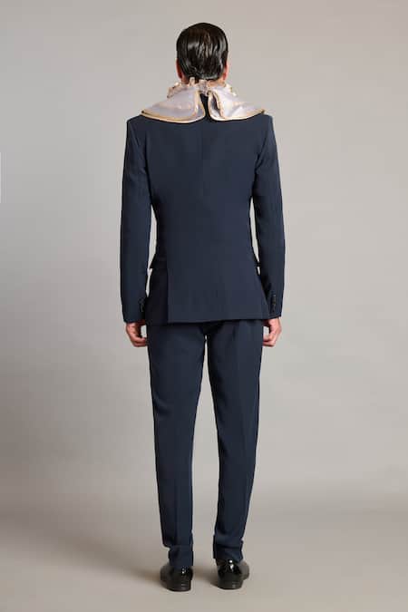 Siddartha Tytler Designer Grey Blazer with Scarf 