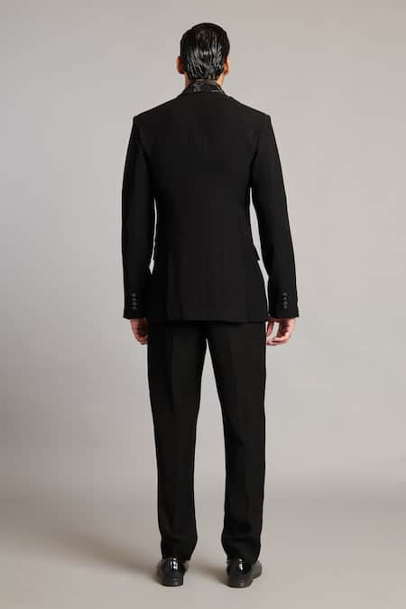 Siddartha Tytler Crystal Collar Black Blazer 