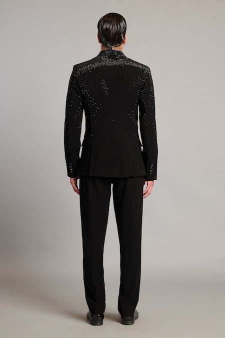 Siddartha Tytler Crystal Gradient Black Blazer 