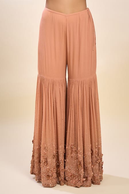 Nakul Sen Pink Sequins, Embroidery, Beads Keyhole Neck Kadambari Gharara Set at Aza Fashions Nakul Sen_Pink Sequins, Embroidery, Beads Keyhole Neck Kadambari Gharara Set _at_Aza_Fashions